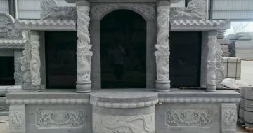 吕梁 芝麻灰高档墓碑，土墓，可定制