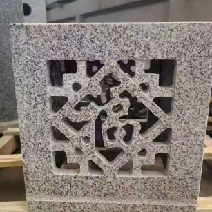 吕梁 芝麻白花岗岩镂空雕花灯笼