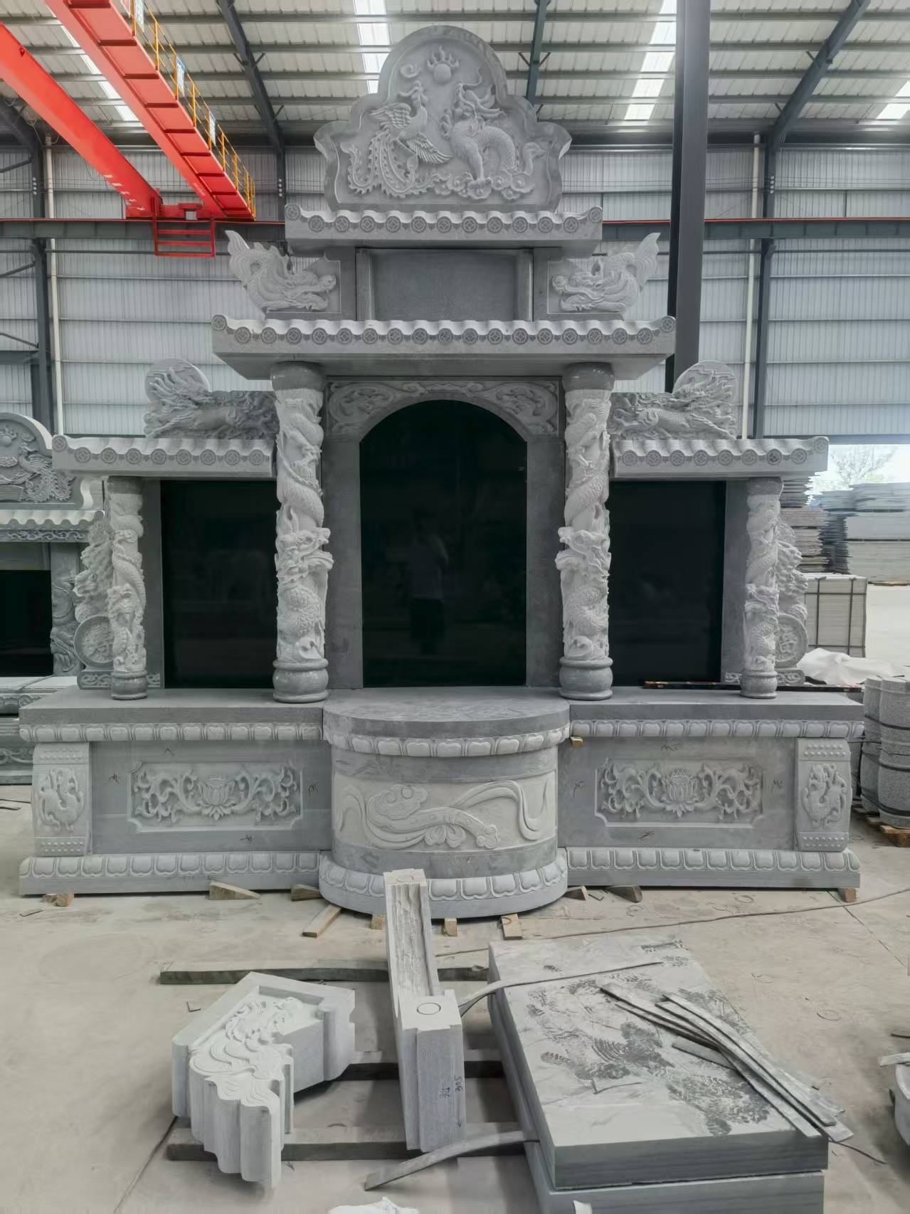 吕梁 芝麻灰高档墓碑，土墓，可定制
