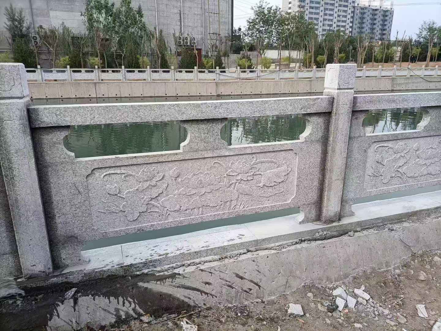 吕梁 芙蓉白大花桥梁、河道，石材栏杆、围栏、护栏